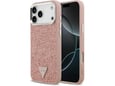 Maska za iPhone 17 Pro Max Guess Glitter Triangle Logo MagSafe pink