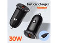 Auto punjač LDNIO C105, QC3.0, 30W USB Lightning crni