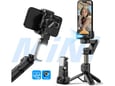 Tripod stabilizator Q19 smart AI sa selfie stickom i LED svetlom crni