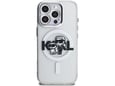 KARL LAGERFELD ovitek za MagSafe Karl and Choupette iPhone 16 Pro Max, prozoren z bleščicami