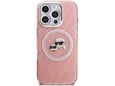 KARL LAGERFELD ovitek za MagSafe iPhone 16 Pro Max, roza