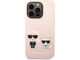 Maska Karl Lagerfeld and Choupette Liquid Silicone za iPhone 14 Pro Pink.