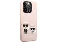 Maska Karl Lagerfeld and Choupette Liquid Silicone za iPhone 14 Pro Pink.