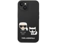 Maska Karl Lagerfeld and Choupette Liquid Silicone za iPhone 14 Plus crna.