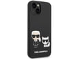Maska Karl Lagerfeld and Choupette Liquid Silicone za iPhone 14 Plus crna.