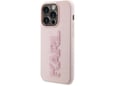 Maska Karl Lagerfeld 3D Rubber Glitter Logo za iPhone 15 Pro roze