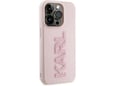 Maska Karl Lagerfeld 3D Rubber Glitter Logo za iPhone 15 Pro roze