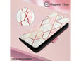 Maska na preklop Marble za Xiaomi Redmi 14C 4G/ 5G geometry roze