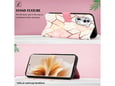 Maska na preklop Marble za Xiaomi Redmi 14C 4G/ 5G geometry roze
