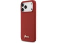 Maska Guess Silicone Script Metal Logo MagSafe Phone Case Cover za iPhone 17 Pro Max crvena