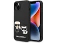 Maska Karl Lagerfeld and Choupette Liquid Silicone za iPhone 14 crna.