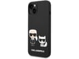Maska Karl Lagerfeld and Choupette Liquid Silicone za iPhone 14 crna.