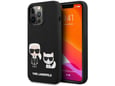 Maska Karl Lagerfeld Silicone Case Karl&Choupette za iPhone 13 Pro 6.1 in crna.