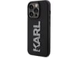 Maska Karl Lagerfeld Hc 3D Logo Glitter za iPhone 15 Pro crna