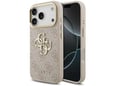 Maska Guess 4G Metal Logo Gold Frame MagSafe 17 Pro roze zlatna