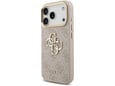 Maska Guess 4G Metal Logo Gold Frame MagSafe 17 Pro roze zlatna