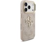 Maska Guess 4G Metal Logo Gold Frame MagSafe 17 Pro roze zlatna