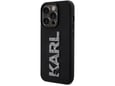 Maska Karl Lagerfeld 3D Rubber Glitter Logo za iPhone 15 Pro Max crna