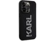 Maska Karl Lagerfeld 3D Rubber Glitter Logo za iPhone 15 Pro Max crna