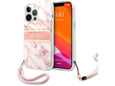 Maska Guess Marble Strap za iPhone 13 Pro 6.1 in pink.