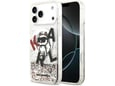 Maska Karl Lagerfeld Liquid Glitter Choupette Logo MagSafe za iPhone 17 Pro Max bela