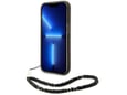 Maska Guess za iPhone 14 Pro hardcase Translucent Pearl Strap crna.