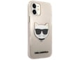 Maska Karl Lagerfeld Glitter Cat za iPhone 12 Mini zlatna.