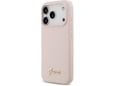 Maska Guess Silicone Script Metal Logo MagSafe Phone Case Cover za iPhone 17 Pro pink