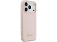 Maska Guess Silicone Script Metal Logo MagSafe Phone Case Cover za iPhone 17 Pro pink