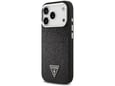 Maska Case Guess Glitter Triangle Logo MagSafe za iPhone 17 Pro crna