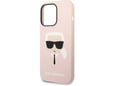 Maska Karl Lagerfeld MagSafe Compatible Case Liquid Silicone Karl Head za iPhone 14 Pro pink.