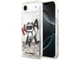 Maska Karl Lagerfeld Liquid Glitter Choupette Logo MagSafe za iPhone Air bela