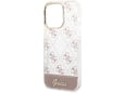 Maska Guess PC/ TPU Peony Glitter Script Logo za iPhone 14 Pro pink