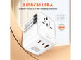 Adapter strujni travel LDNIO Z9 UK/EU/US/AU 1xUSB + 2xUSB-C ports 20W beli