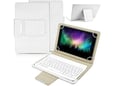 Futrola Leather 10-11 in sa bluetooth tastaturom bela