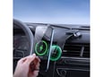 Auto drzac za telefon magnetni sa bezicnim punjenjem za tablu 15W crni