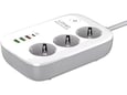 Pametni produzni kabel LDNIO SEW3452 3xuticnice + 3xUSB + 1xUSB-C bela