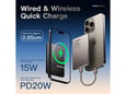Power Bank Mag Charger 5000mAh PD20W+15W ljubicasti