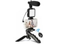 Stativ Tripod za mobilni sa blicem i mikrofonom AY-49 crni