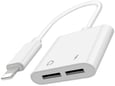 Adapter za punjenje i Audio na iPhone Lightning beli