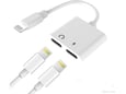Adapter za punjenje i Audio na iPhone Lightning beli