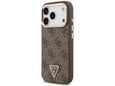 Maska za iPhone 17 Pro zlatno braon Guess 4G Triangle Logo MagSafe