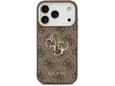 Maska za iPhone 17 Pro smedje Guess 4G Big Classic Logo zlatna