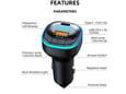Bluetooth FM LED Transmiter C33 5V/ 3.1A crni