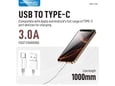Kabel KONFULON Joko DC80 3A USB na Type-C beli 1m