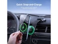 Auto držač za telefon magnetni sa bezicnim punjenjem za tablu 15W crni