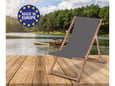PLATINET vrtni lounge stol PSW, zložljiv, les, siva