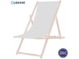 PLATINET PLATINET PSW leseni ležalnik, MADE in EU, 3 stopnje nastavitve, zložljiva oblika, ultra lahka teža, zaščita pred nenamernim zlaganjem, bukov les, UV & vodoodporna tkanina, siv
