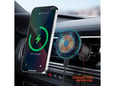 LDNIO Auto stalak za ventilaciju MA23 bežični punjač 15 W crni