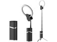 Tripod + LED ring lampa multifinkcionalna sa postoljem crna